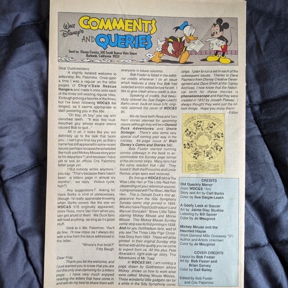 Walt Disney's Comics & Stories #578 Gladstone Comics 1992 Donald Duck Mickey - Picture 2 of 2